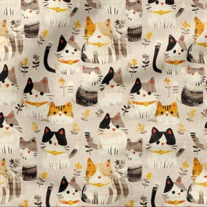 Cats Cotton 100%, Eco-print, Printed Cotton Fabric, Sweet Cats Fabric, High Quality Fabric, By The Yard Metre Width 150cm /60&quot;
