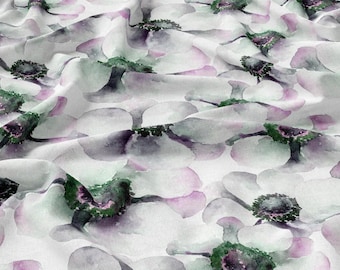 Flowers Linen 100%, Eco-print, Printed Linen fabric, Flower linen Fabric, Softened linen for sewing By The Yard Metre Width 150cm /60"
