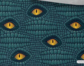 Tejido de punto de algodón con ojos de reptil para sudaderas, ropa deportiva y ropa infantil, cortado a medida, ancho 145 cm/57 pulgadas.