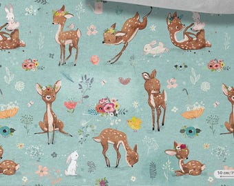 Tejido de punto de algodón con estampado de animales para sudaderas, ropa deportiva y ropa infantil, cortado a medida, ancho 145 cm/57 pulgadas.