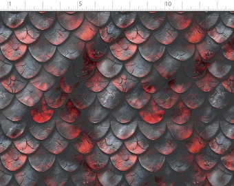 Dragon Scales Cotton 100%, Eco-print Fabric, Scales Printed Cotton Animal Fabric, High Quality Fabric, By The Yard Metre Width 150cm /60"