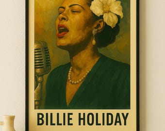 Billie Holiday Vintage Jazz Poster: Music Icon Wall Art