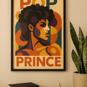Pop Prince Poster | Retro Minimalist Artwork of Prince | Iconic Music Legend Art Print for Home or Office Decor