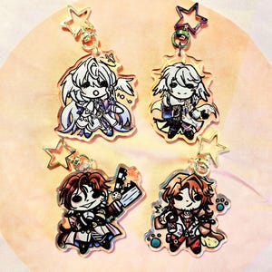 Honkai Star Rail Ink Chibi Glitter Holo Charms || Sunday, Robin, Gallagher, Mr. Reca
