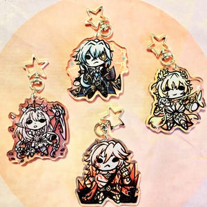 Honkai Star Rail Ink Chibi Glitter Holo Charms || Anaxa, Aglaea Mydei, Castorice,