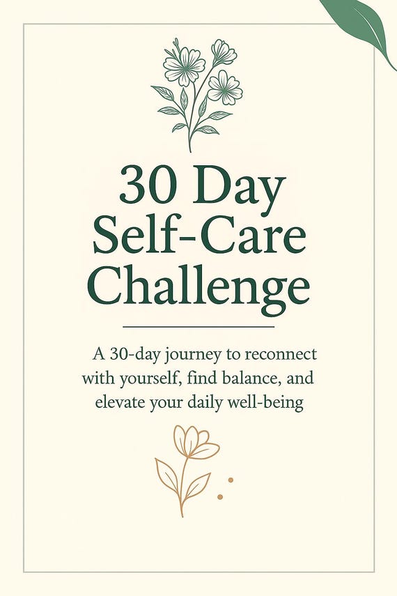 30 Day Self-Care Challenge Printable | Wellness Routine PDF | Daily Self Care Tracker | Minimal Challenge Template | Mental Wellness Planner