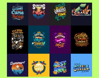 T-Shirt Design Bundle PNG SVG | Summer Quotes & Creative Sayings | High-Quality Shirt Prints | Sublimation Digital Downloads