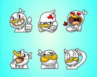 Funny Duck Emoji PNG SVG Bundle | Cartoon Sticker Pack | Meme Face Expressions | Digital Download | Sublimation Clipart for Shirts