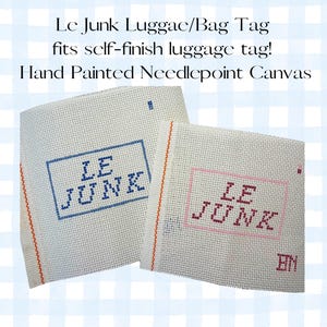 Le Junk Needlepoint Canvas|Needlepoint Luggage Tag|Needlepoint Bag Charm|Funny Needlepoint Mini|13 Mesh Needlepoint|beginner needlepoint