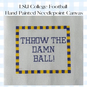 Louisiana State Football Needlepoint Canvas|college football 13 mesh|college needlepoint|fall needlepoint|football needlepoint|go tigers