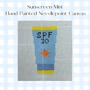 Sunscreen Bottle Needlepoint Canvas|Needlepoint Mini|Summer Beach Needlepoint Canvas|18 Mesh Needlepoint Canvas for Summer