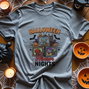 Horror Night Shirt For Halloween, Spooky Horror Movie Sweatshirt, Scary 90S Vintage Halloween Gift, Trendy Horror Characters Top