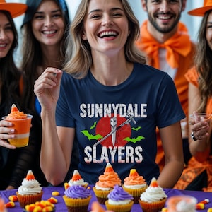 Camiseta The Vampire Slayer, Roupas vintage da Buffy, Camiseta retrô Sunnydale Razorbacks, Camiseta de personagem de terror