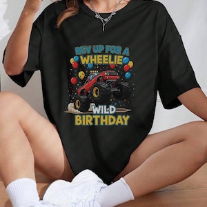 Monster Truck Birthday Shirt For Kids, Custom Race Car Party Shirt, Fun Truck Birthday Outfit, Boys Monster Truck Theme Top