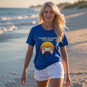 I Paused My Game To Be Here T-Shirt Funny Gaming Sweatshirt, Unisex Gamer Clothing, Christmas Gift For Video Game Lovers