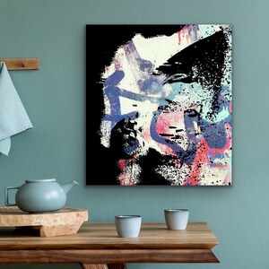 Schwarz weisse Mädchen Portrait: Moderner abstrakter Kunstdruck (Digital Download