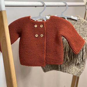Knitted Baby Cardigan, Cotton Toddler Cardigan, Hand Knit Cardigan, Baby Cardigan, Newborn Baby  Clothes, Knit Clothes for Baby