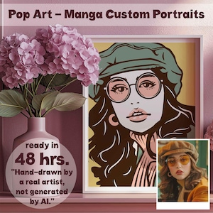 Custom Pop Manga Portrait | Anime Style PFP | Hand Drawn Avatar for Couple, Pet, Family, Gamer | Unique Digital Gift | svg png ai eps dxf