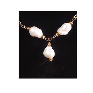 Baroque Pearl Necklace: Dangle Pendant, Gold-Filled Chain