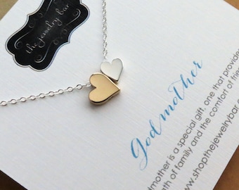 Godmother Christmas gift mixed heart necklace jewelry