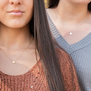 Just because I love you gift, small rose gold heart necklace, jewelry gift for tween girl, daughter, friend, niece, make up gift