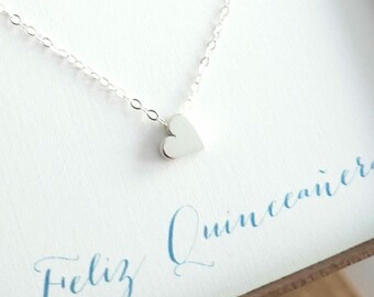 Quinceañera gift mini heart bead Necklace 15th birthday gift Regalos Para Quinceañera Quince Años niece daughter birthday gift