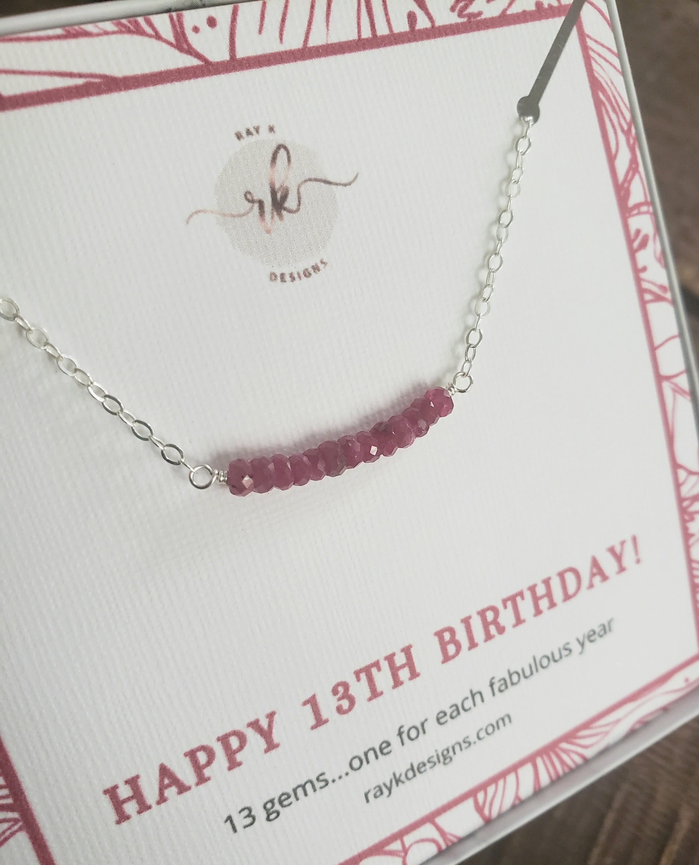 Sweet 13th Birthday Gifts for Girls Gift for Daughter Sterling Silver 13  Beads Necklace for Girl Gift 13 Beads for 13 Year Old Girl 