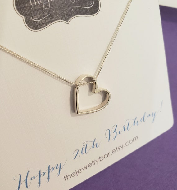 20th Birthday Gift for Her Silver Open 