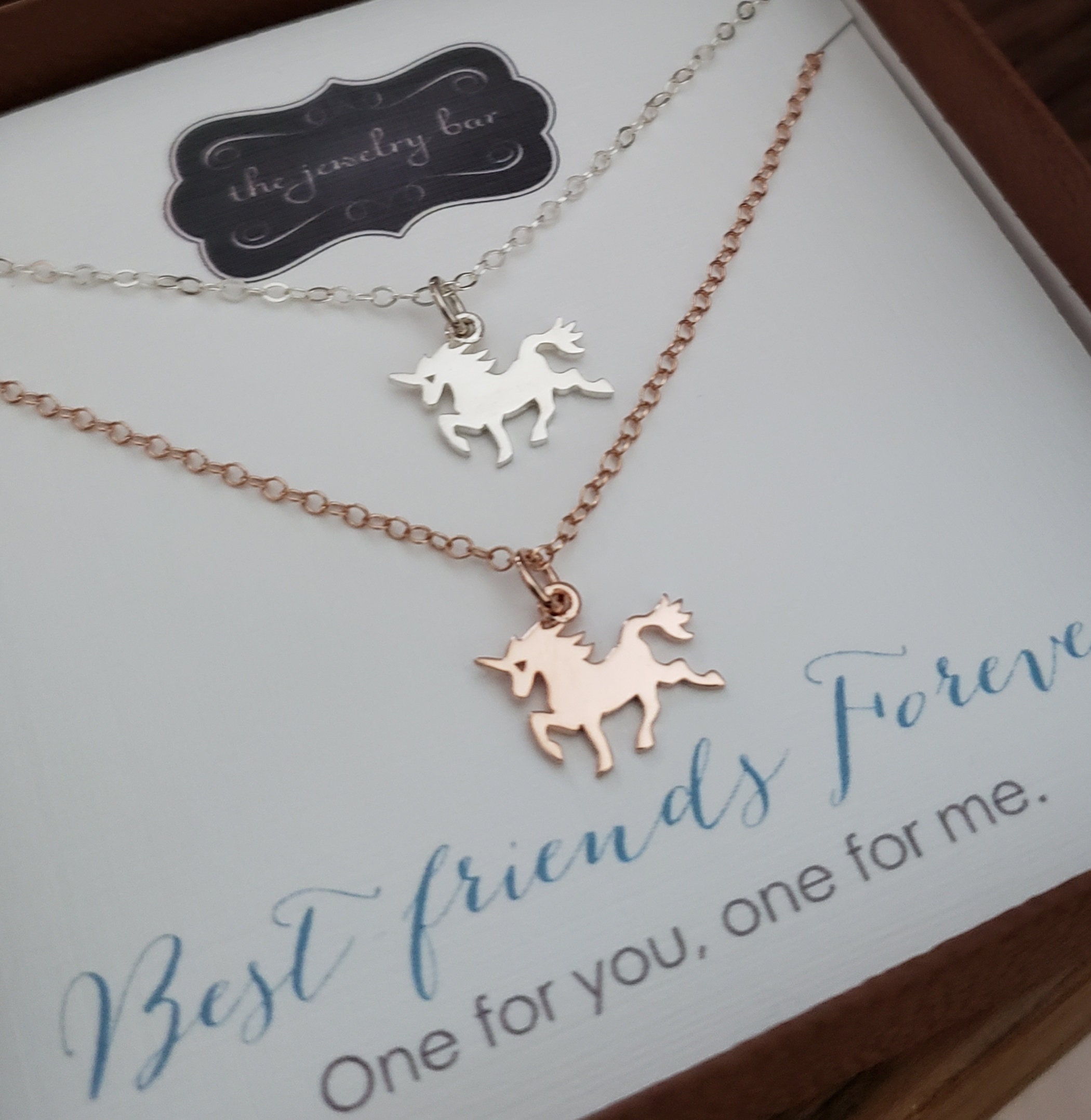 Birthday Gifts for Girls Best Friend Necklaces Unicorn BFF Friendship Heart Necklace for 2 Sisters Friends
