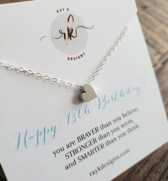 13th birthday jewellery gift