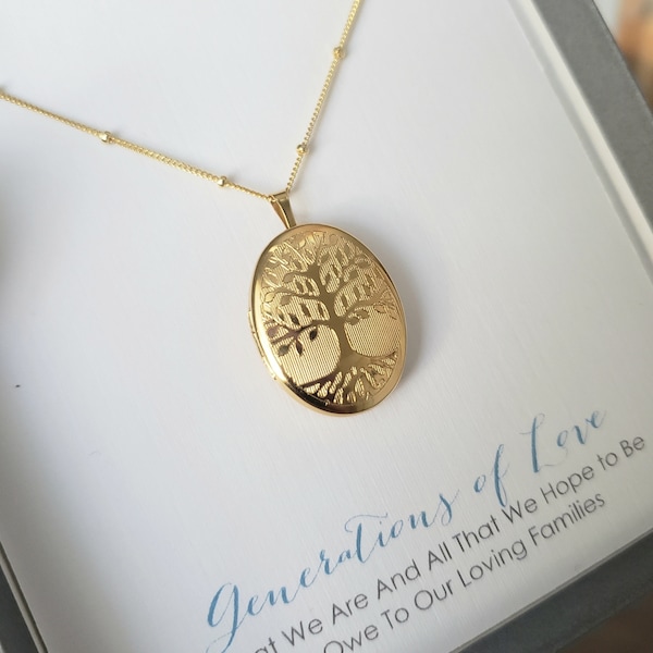 Three Generations mothers day gift , tree of life Locket necklace, family photo locket pendant, grandmother gift for mom, children pictures