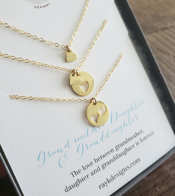 A Beautiful Bride Deserves The Best Gift on Her Special Day- Mother Daughter Necklace- Gift for Bride 18K Yellow Gold Finish / Luxury Box