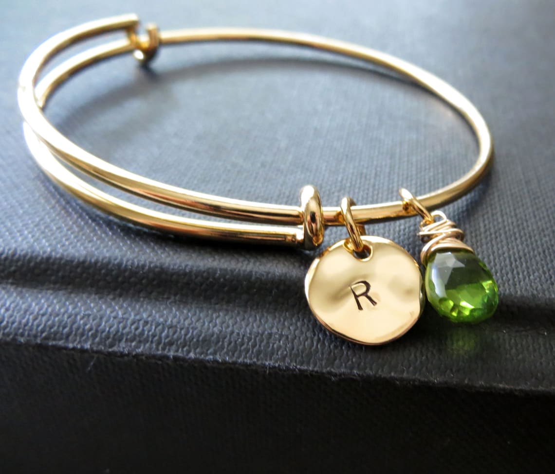 Initial and birthstone bracelet Clearance