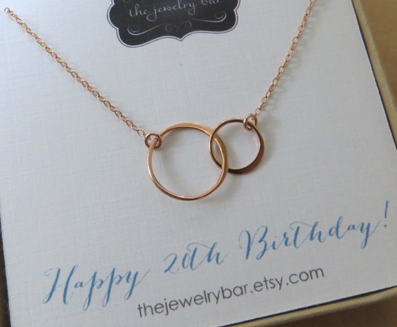 18th Birthday Gifts for Girls, 18 Year Old Eternity Jewelry Gift, 18th  Birthday Present, 2 Circle Ring Necklace 