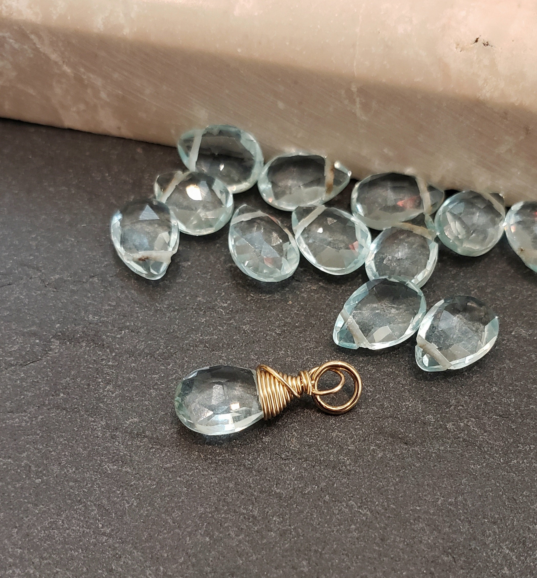 Aquamarine Dangle Charm Azure March 