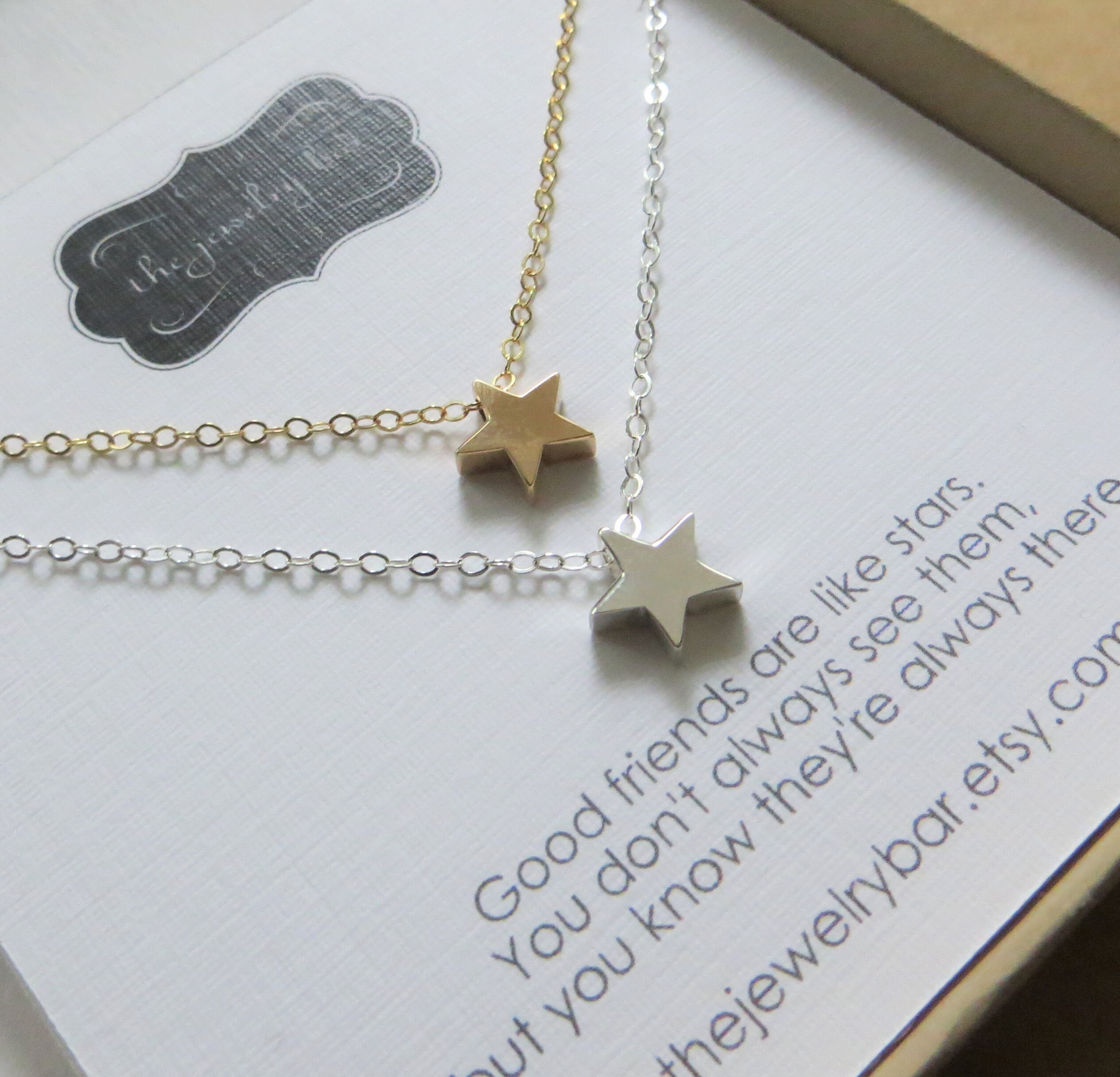 Best Friend Forever Gift Shareable Set of 2 Star Necklace