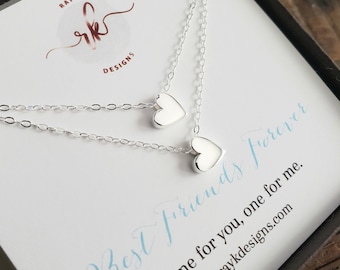 Friendship jewelry set small heart necklace for two tween teen girl bestie jewelry shareable set one for you one for me best friend gift