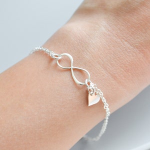 best friend bracelets for 2 heart infininty one for you one for me birthday gift friendship bestie bday long distance jewelry Valentines day image 2