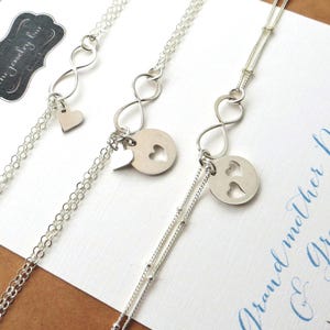 Mothers day gift 3 Generations jewelry set infinity heart bracelet Grandmother mother daughter gift granddaughter birthday gift