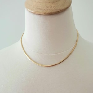 14k gold filled snake chain necklace layering adjustable lobster clasp trendy accessory smooth shiny snake chain choker