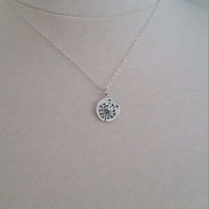 Mother daughter jewelry, Dandelion charm necklace, sterling silver, gift for mothers day from daughter image 6