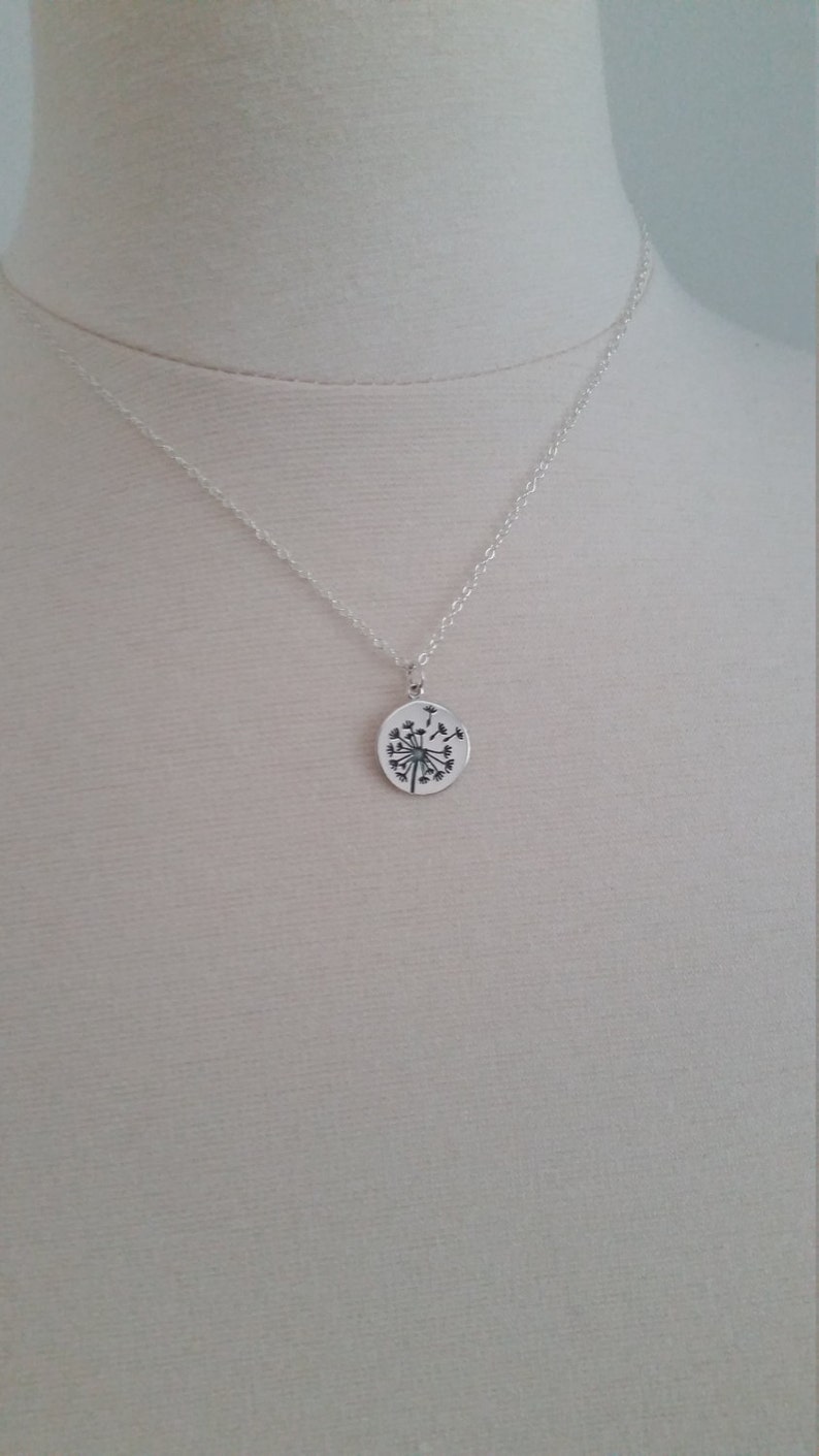 Mother daughter jewelry, Dandelion charm necklace, sterling silver, gift for mothers day from daughter image 6