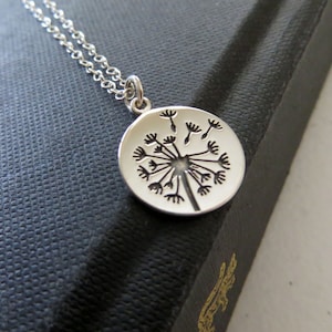 Mother daughter jewelry, Dandelion charm necklace, sterling silver, gift for mothers day from daughter image 5