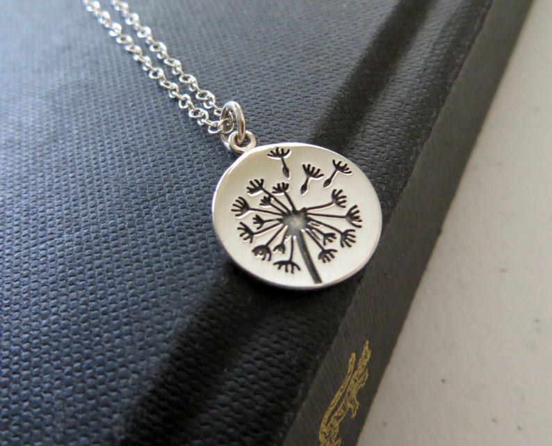 Mother daughter jewelry, Dandelion charm necklace, sterling silver, gift for mothers day from daughter image 5