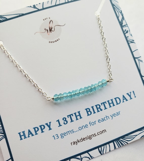 13th Birthday Gift Necklace,13th Birthday Girl, Gift for 13 Year