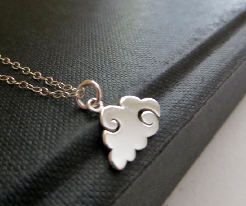 Cloud charm necklace sterling silver childrens jewelry