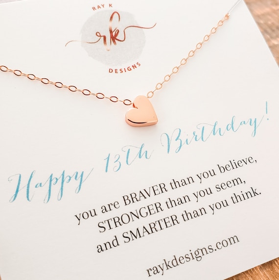 Happy 13th Birthday - Delicate Heart Necklace – Our Special Moments