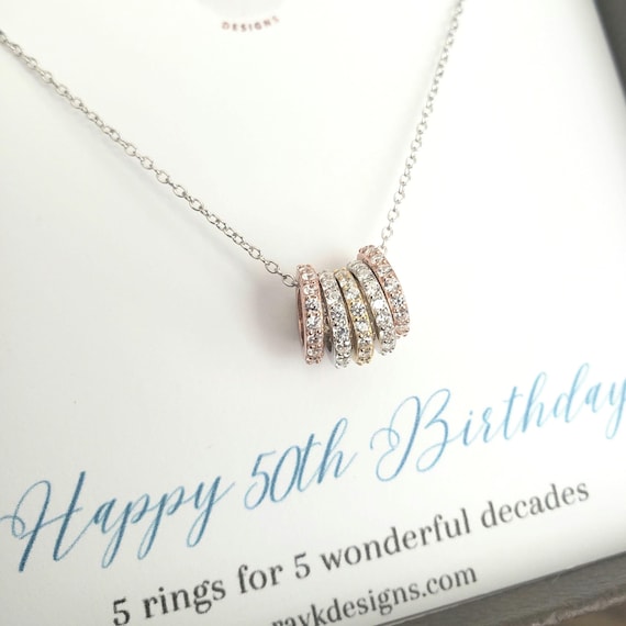 RareLove Regalo per il 50° compleanno da donna, collana in