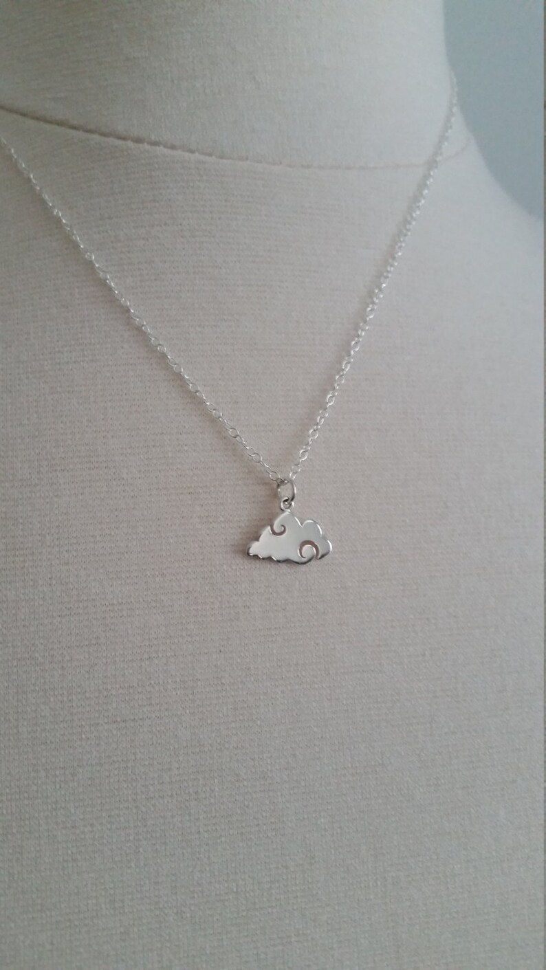 Cloud charm necklace sterling silver childrens jewelry