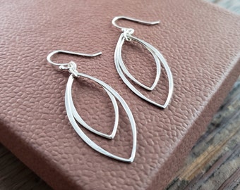 Double marquise hoop earrings